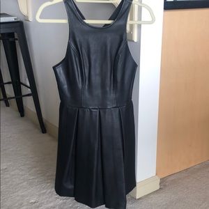 Leather black dress